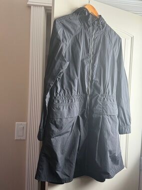 lululemon athletica Black Hooded Raincoat with Drawstring Waist